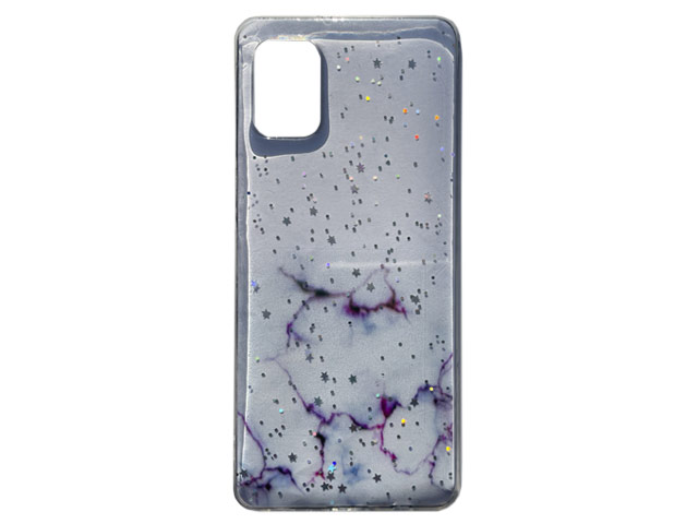 Чехол Yotrix GlitterFoil Case для Samsung Galaxy A41 (фиолетовый, гелевый)