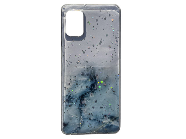 Чехол Yotrix GlitterFoil Case для Samsung Galaxy A41 (голубой, гелевый)