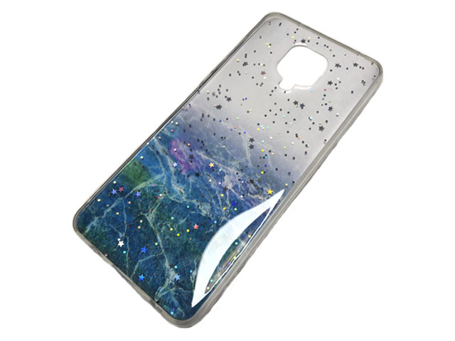Чехол Yotrix GlitterFoil Case для Xiaomi Redmi Note 9 pro (синий, гелевый)