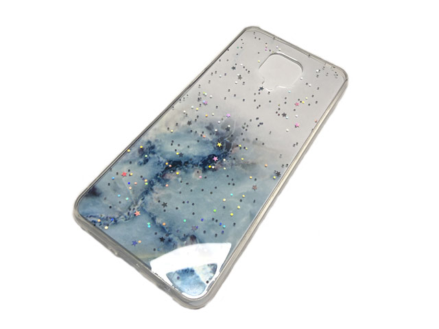 Чехол Yotrix GlitterFoil Case для Xiaomi Redmi Note 9 pro (голубой, гелевый)