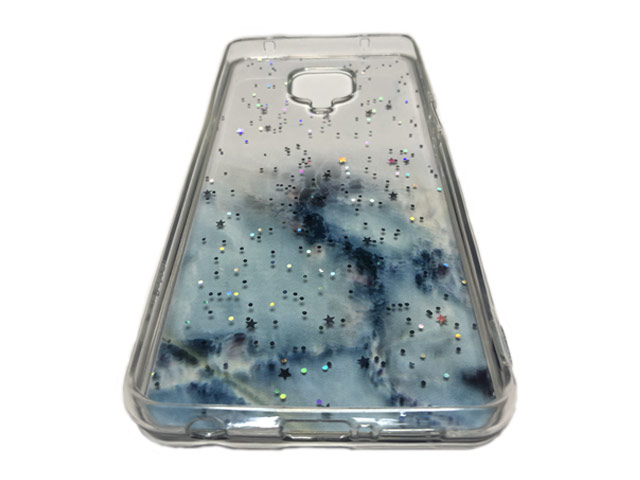 Чехол Yotrix GlitterFoil Case для Xiaomi Redmi Note 9 pro (голубой, гелевый)