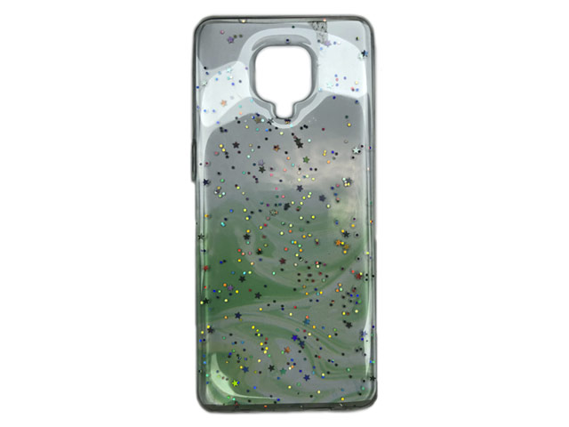 Чехол Yotrix GlitterFoil Case для Xiaomi Redmi Note 9S (зеленый, гелевый)