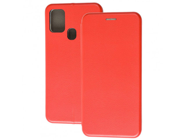 Чехол Yotrix FolioCase Plain для Samsung Galaxy A21s (красный, кожаный)