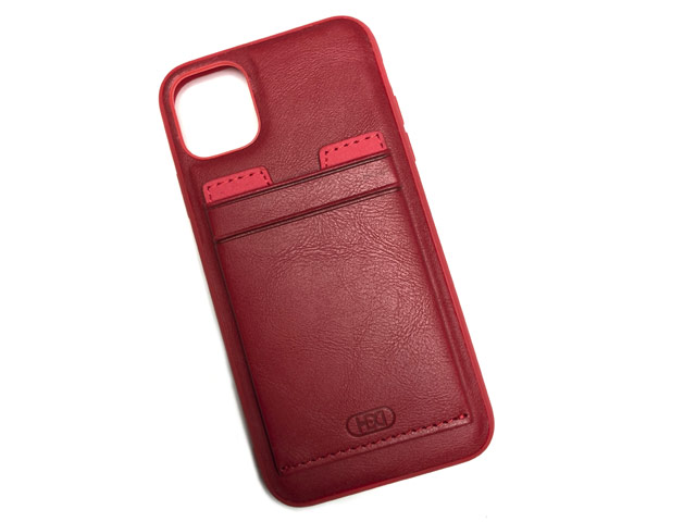 Чехол HDD Luxury Card Slot Case для Apple iPhone 11 pro max (красный, кожаный)