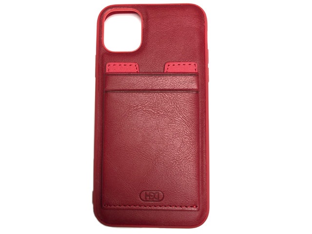 Чехол HDD Luxury Card Slot Case для Apple iPhone 11 pro max (красный, кожаный)