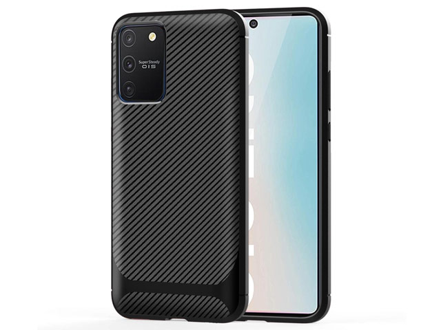 Чехол Yotrix CarbonCase для Samsung Galaxy S10 lite (черный, гелевый)