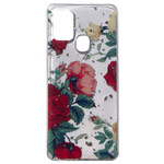 Чехол Yotrix GlitterFoil Case для Samsung Galaxy A21s (Flowers Red, гелевый)