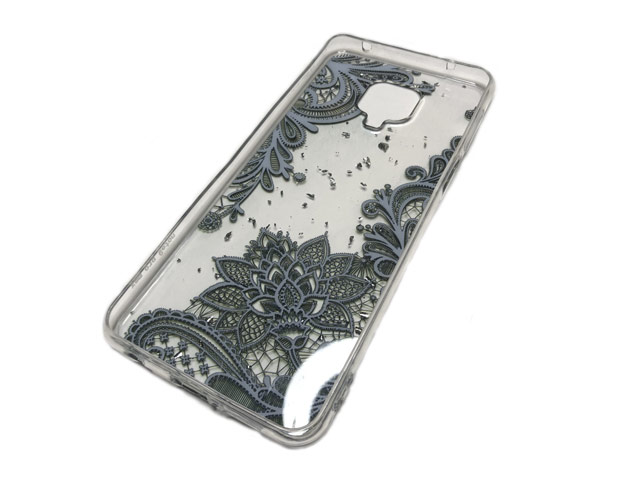 Чехол Yotrix GlitterFoil Case для Xiaomi Redmi Note 9S (Flowers Black, гелевый)