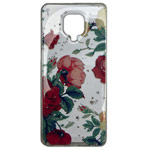 Чехол Yotrix GlitterFoil Case для Xiaomi Redmi Note 9S (Flowers Red, гелевый)