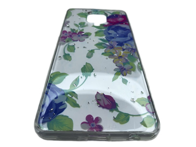 Чехол Yotrix GlitterFoil Case для Xiaomi Redmi Note 9S (Flowers Mint, гелевый)