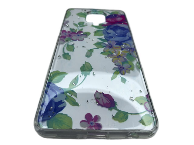 Чехол Yotrix GlitterFoil Case для Xiaomi Redmi Note 9 pro (Flowers Mint, гелевый)