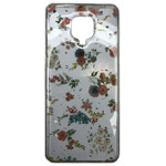 Чехол Yotrix GlitterFoil Case для Xiaomi Redmi Note 9 pro (Flowers Pink, гелевый)