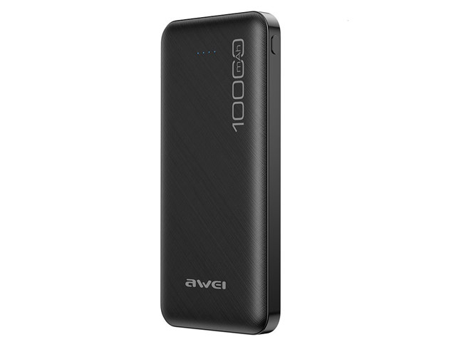 Внешняя батарея Awei Mini Portable Power Bank универсальная (10000 mAh, черный, 2xUSB)