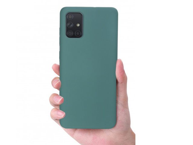 Чехол Yotrix LiquidSilicone для Samsung Galaxy A31 (темно-зеленый, гелевый)