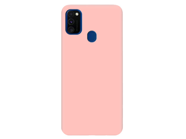 Чехол Yotrix LiquidSilicone для Samsung Galaxy A21s (светло-розовый, гелевый)