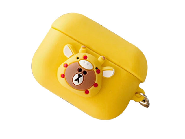 Чехол Synapse Сartoons Case для Apple AirPods pro (Jungle Brown Yellow, силиконовый)