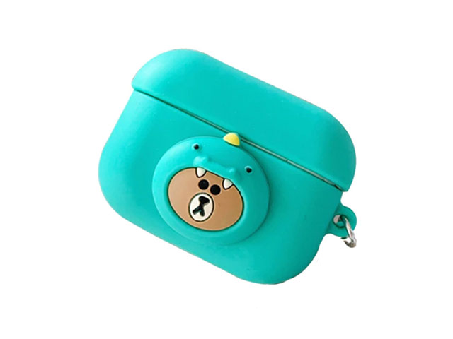 Чехол Synapse Сartoons Case для Apple AirPods pro (Jungle Brown Mint, силиконовый)