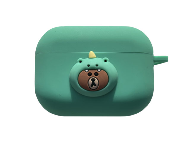 Чехол Synapse Сartoons Case для Apple AirPods pro (Jungle Brown Mint, силиконовый)