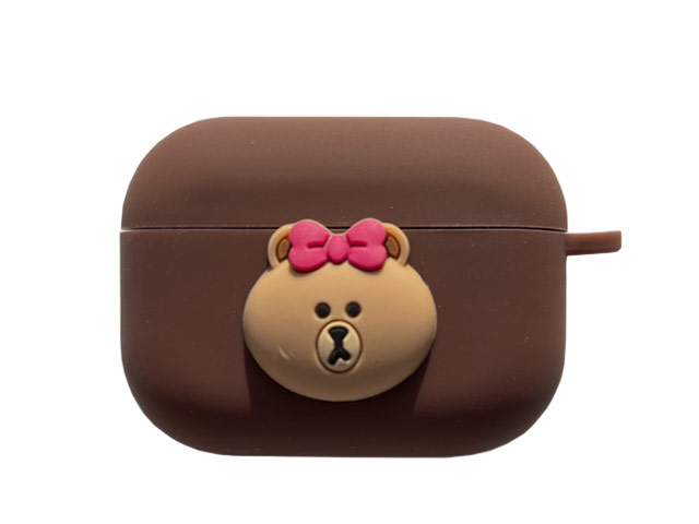 Чехол Synapse Сartoons Case для Apple AirPods pro (Cartoon Bear Brown, силиконовый)