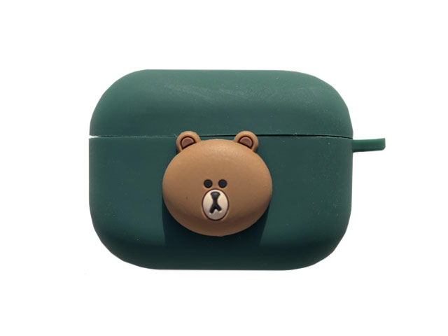 Чехол Synapse Сartoons Case для Apple AirPods pro (Cartoon Bear Green, силиконовый)