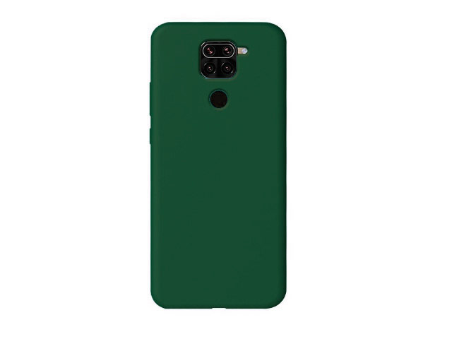 Чехол Yotrix LiquidSilicone для Xiaomi Redmi Note 9 (темно-зеленый, гелевый)
