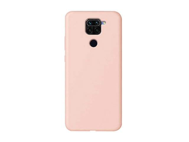 Чехол Yotrix LiquidSilicone для Xiaomi Redmi Note 9 (светло-розовый, гелевый)