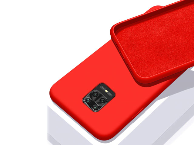 Чехол Yotrix LiquidSilicone для Xiaomi Redmi Note 9 pro (красный, гелевый)