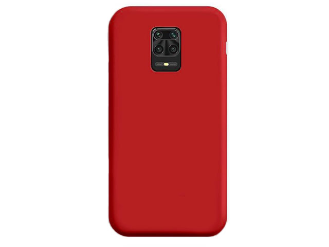 Чехол Yotrix LiquidSilicone для Xiaomi Redmi Note 9S (красный, гелевый)