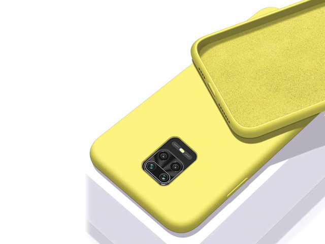 Чехол Yotrix LiquidSilicone для Xiaomi Redmi Note 9S (желтый, гелевый)