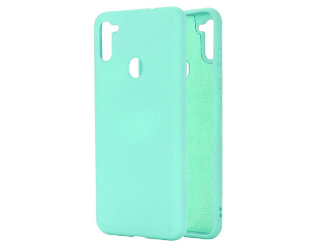 Чехол Yotrix LiquidSilicone для Samsung Galaxy A11 (бирюзовый, гелевый)