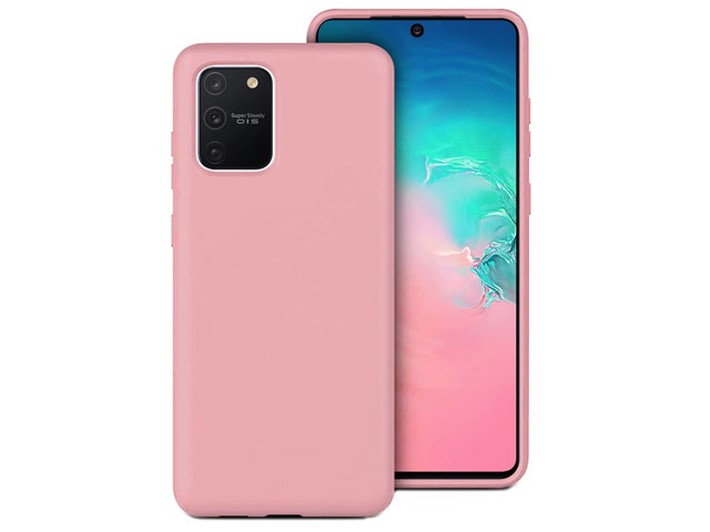 Чехол Yotrix LiquidSilicone для Samsung Galaxy S10 lite (розовый, гелевый)