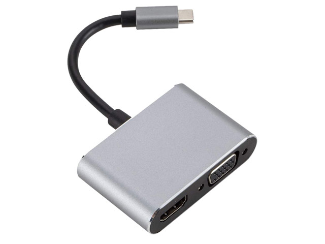 Адаптер Rapoo Multifunctional Adapter XD10V универсальный (USB Type C, HDMI, VGA, темно-серый)
