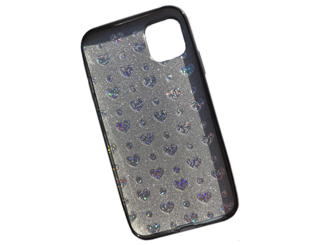 Чехол Yotrix GlitterSoft Leafs для Apple iPhone 11 pro max (черный, гелевый)