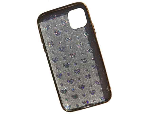 Чехол Yotrix GlitterSoft Leafs для Apple iPhone 11 pro max (золотистый, гелевый)