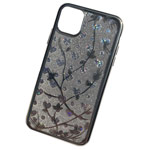 Чехол Yotrix GlitterSoft Leafs для Apple iPhone 11 pro max (серебристый, гелевый)