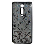 Чехол Yotrix GlitterSoft Leafs для Xiaomi Mi 9T (черный, гелевый)