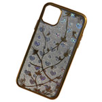 Чехол Yotrix GlitterSoft Leafs для Apple iPhone 11 (золотистый, гелевый)