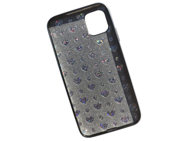 Чехол Yotrix GlitterSoft Leafs для Apple iPhone 11 (серебристый, гелевый)