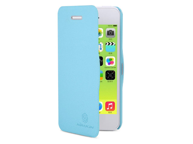 Чехол Nillkin Side leather case для Apple iPhone 5C (голубой, кожанный)