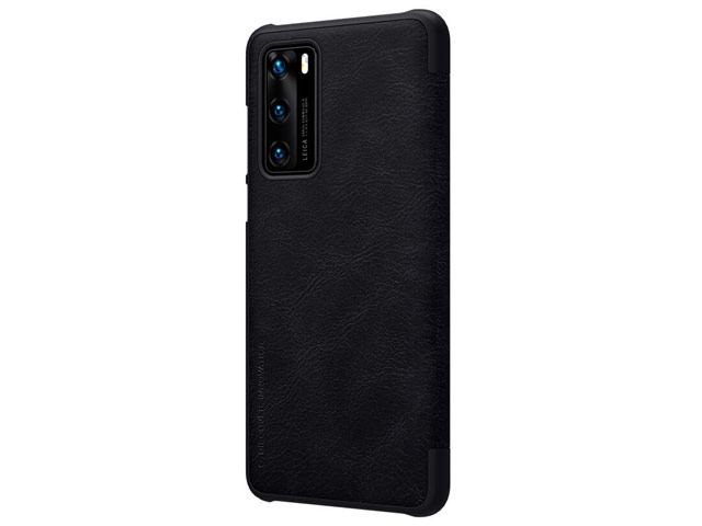 Чехол Nillkin Qin leather case для Huawei P40 (черный, кожаный)