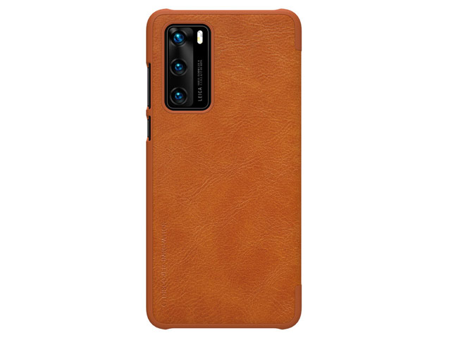 Чехол Nillkin Qin leather case для Huawei P40 (коричневый, кожаный)