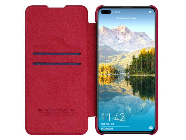 Чехол Nillkin Qin leather case для Huawei P40 (красный, кожаный)