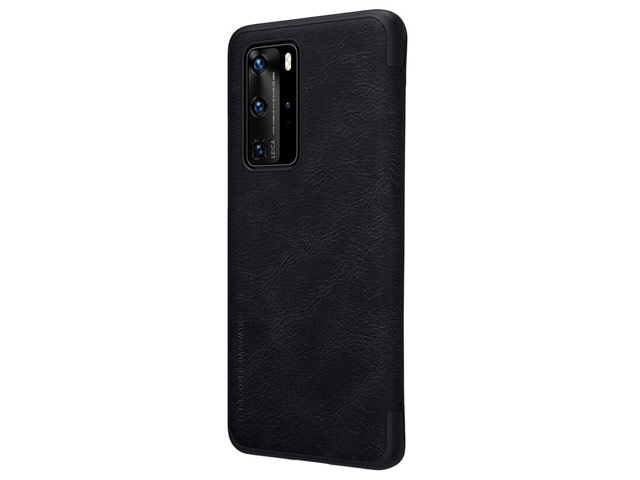 Чехол Nillkin Qin leather case для Huawei P40 pro (черный, кожаный)