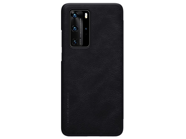 Чехол Nillkin Qin leather case для Huawei P40 pro (черный, кожаный)