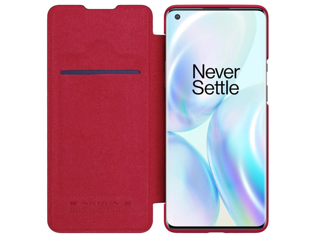 Чехол Nillkin Qin leather case для OnePlus 8 pro (красный, кожаный)