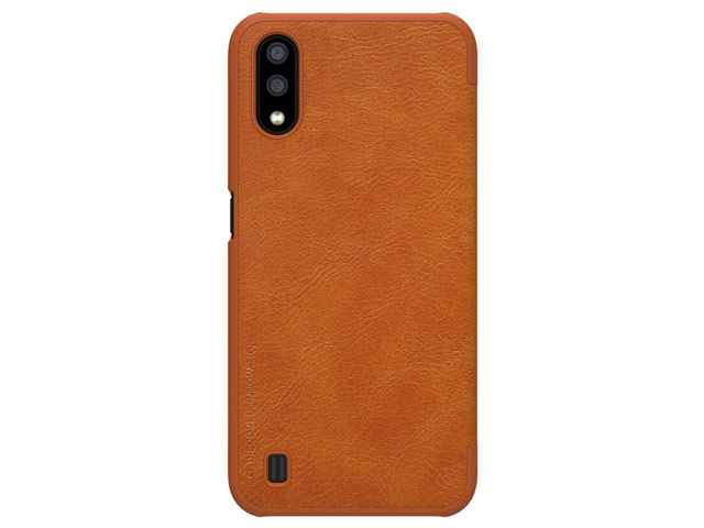 Чехол Nillkin Qin leather case для Samsung Galaxy A01 (коричневый, кожаный)