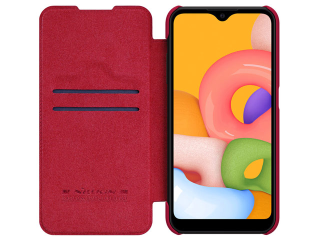 Чехол Nillkin Qin leather case для Samsung Galaxy A01 (красный, кожаный)
