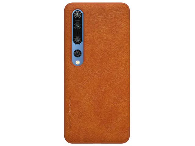 Чехол Nillkin Qin leather case для Xiaomi Mi 10 pro (коричневый, кожаный)