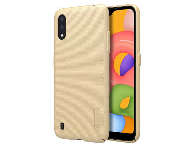 Чехол Nillkin Hard case для Samsung Galaxy A01 (золотистый, пластиковый)