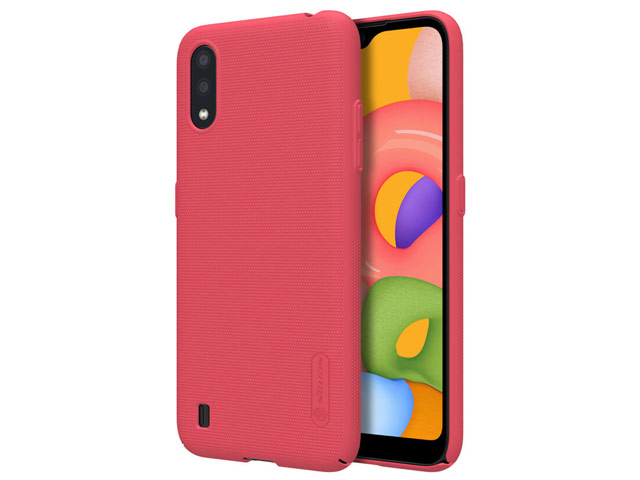 Чехол Nillkin Hard case для Samsung Galaxy A01 (красный, пластиковый)